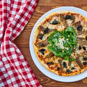 Greens olives sausage