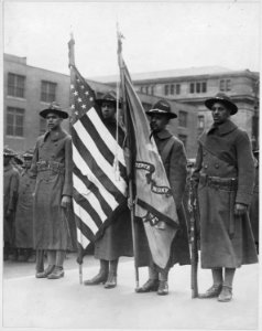 (African American) color bearers of 15th Regiment Infantry, New York National Guard, New York City. . . . - NARA - 533598 photo