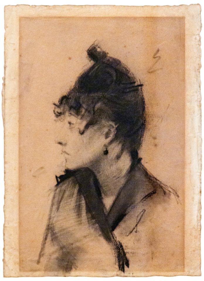 (Albi) Tête de femme de profil - Antoine Bourdelle Fusain sur papier vergé MTL.inv.81