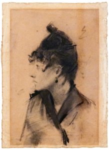 (Albi) Tête de femme de profil - Antoine Bourdelle Fusain sur papier vergé MTL.inv.81
