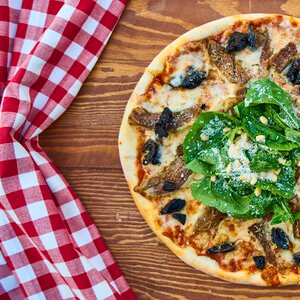 Greens olives sausage