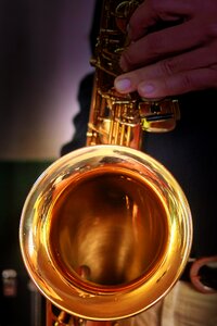 Golden musician saxophone photo