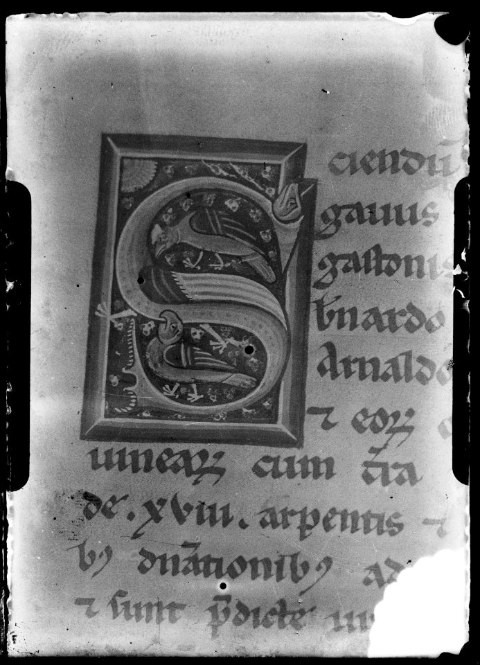 (Lettre S historiée d'un manuscrit) - Fonds Berthelé - 49Fi1470 photo