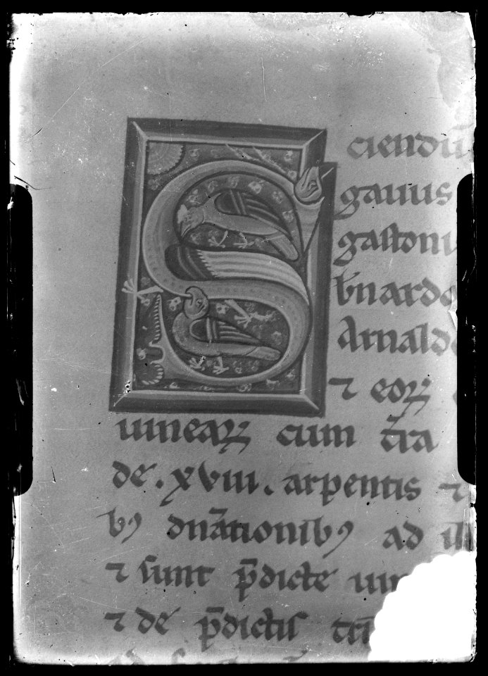 (Lettre historiée d'un manuscrit) - Fonds Berthelé - 49Fi1474