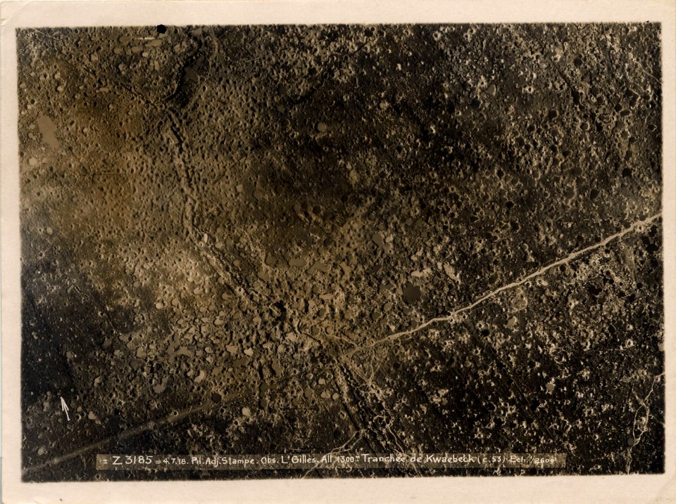 (Photo aérienne verticale de la tranchée de Kwaebeck en Belgique) - Fonds Berthelé - 49Fi1696