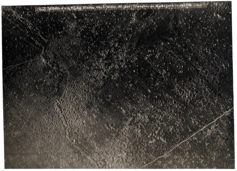 (Photo aérienne verticale de la tranchée de Kwaebeck en Belgique) - Fonds Berthelé - 49Fi1697