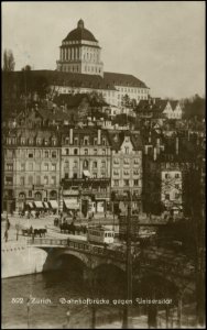 (UAZ) DOK.001.001 892 Zuerich. Bahnhofbruecke gegen Universitaet