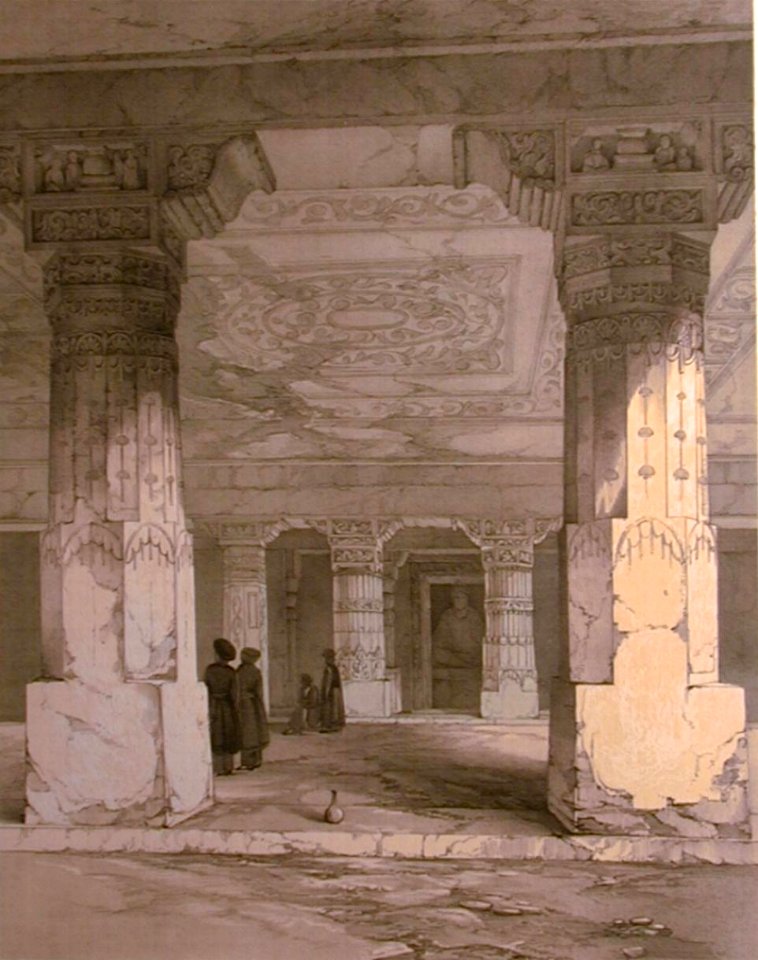 *Plate 4* == Ajunta-- Interior of Vihara, No. 16