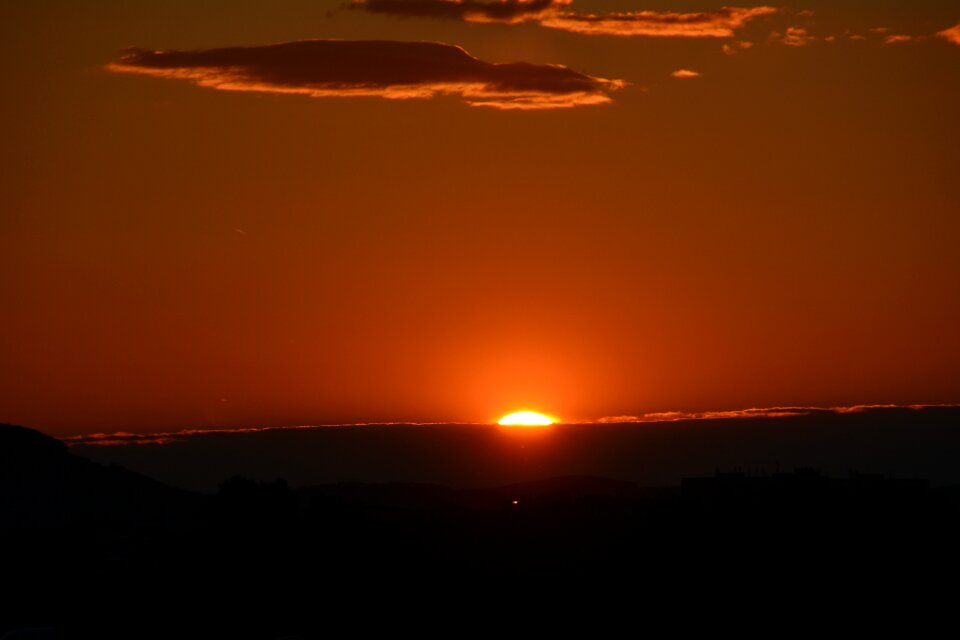 Afterglow evening sky red