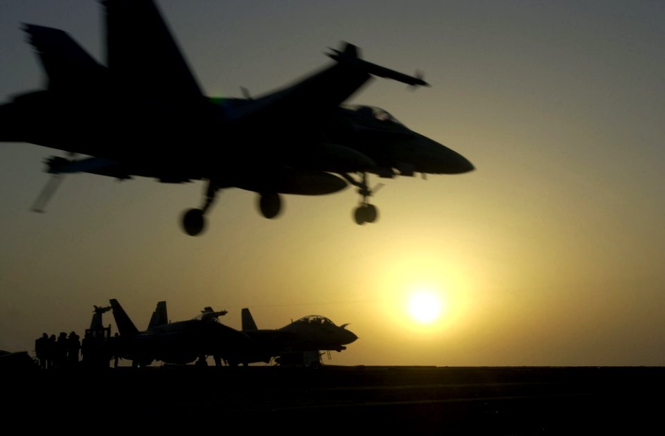 011010-N-6520M-008 F-A-18 Returns from a mission over Afghanistan