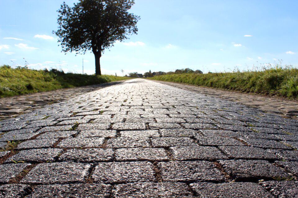 Paving stones away ground