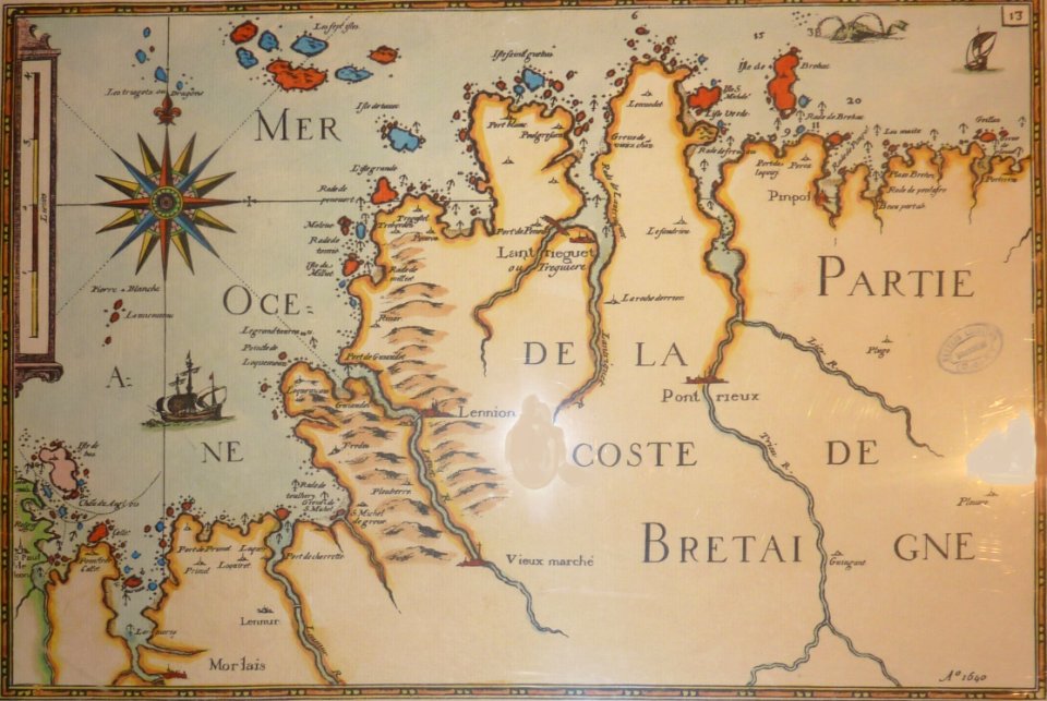 033 Carte de la partie ouest des Côtes-d'Armor datant de 1640