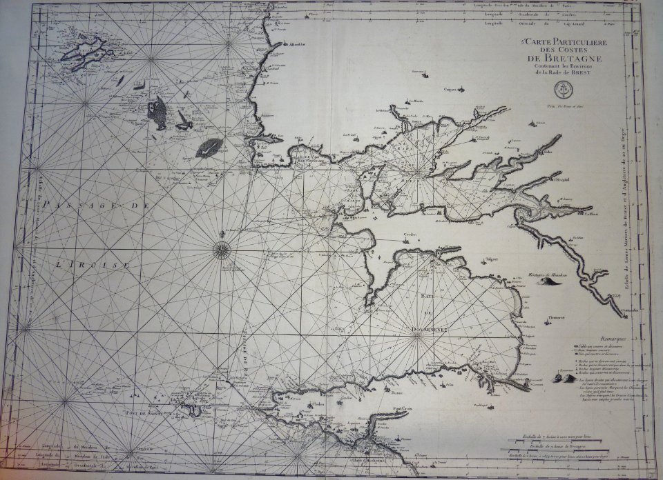 036 Carte particulière des côtes de Bretagne 1693 Neptune français