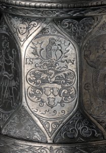 04. Holba se znakem pražského malířského bratrstva, detail, Uměleckoprůmyslové muzeum v Praze