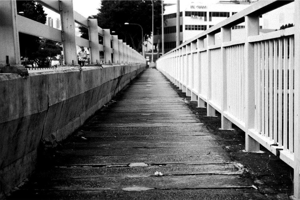 Railing fence gray path