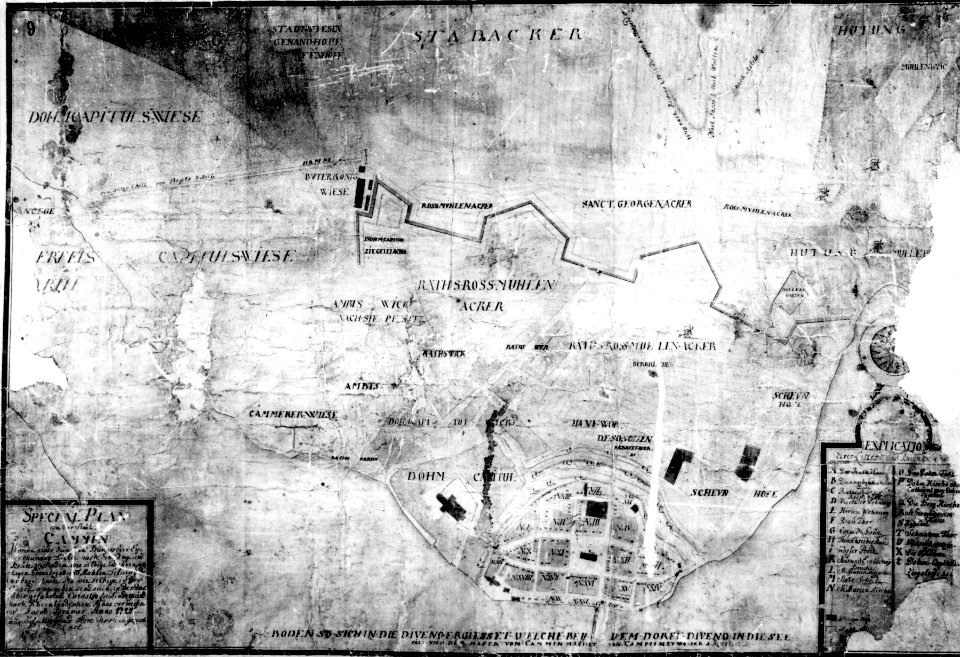 06 Kamień Pomorski - Plan miasta z 1725 roku wg J. Bramera