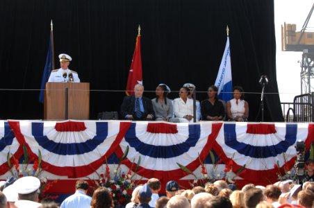 080918-N-FI224-088 - ADM Gary Roughead orates at christening ceremony of USNS Carl Brashear