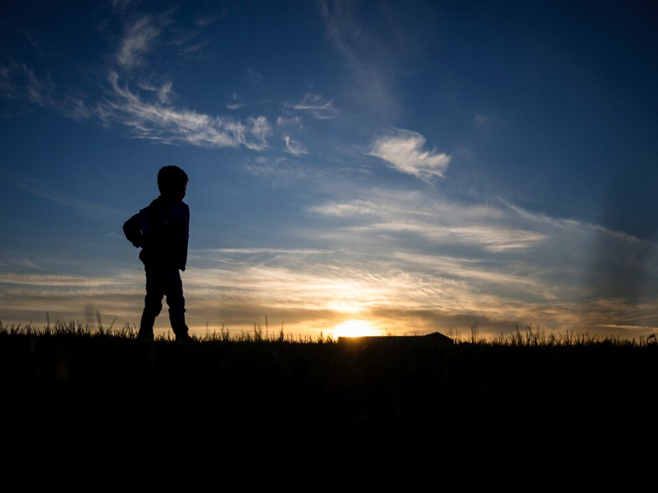 Standing alone sunset