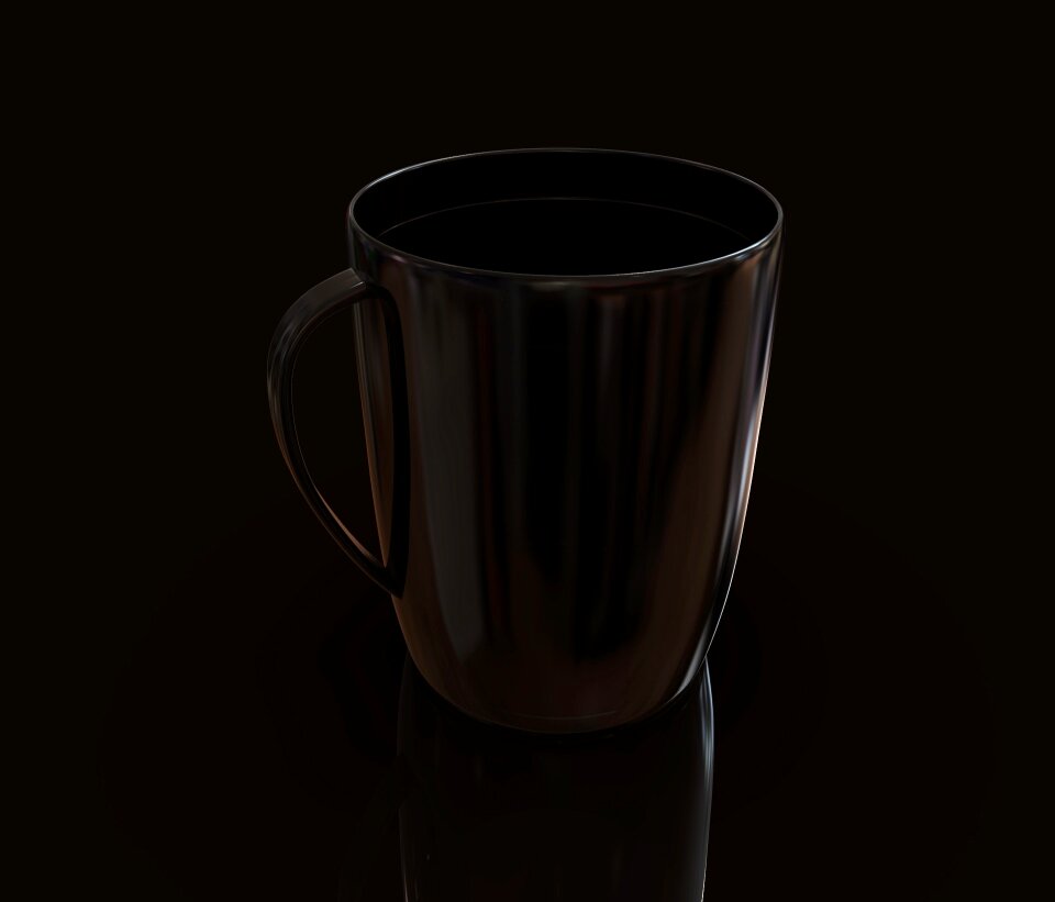 Hot mug black coffee photo