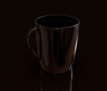 Hot mug black coffee photo