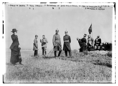 1 - Queen of Greece. 2 - King of Greece 3 - Bernhard of Saxe-Meiningen 4 - Geo. of Greece (Cr. P'ce) 5 - Waldemar of Prussia LCCN2014700966