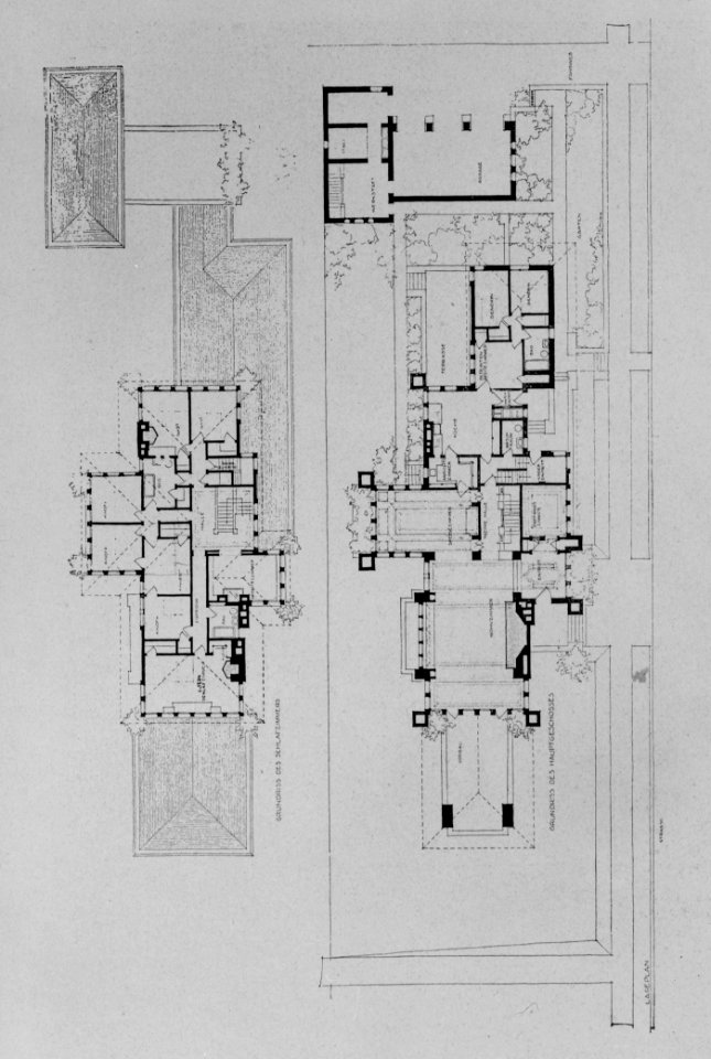 1. PLATE ^79, 'GRUNDRISS DES HAUPT UND OBERGESCHOSSES' FLOOR PLANS FOR MAIN AND UPPER FLOORS - W. R. Heath House, 76 So - LOC - hhh.ny0914.photos.116292p