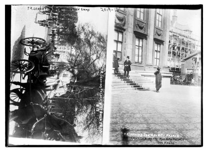 1. T.R. (Theodore Roosevelt) leaving palace of Ex-Queen Emma. 2. T.R. (Theodore Roosevelt) leaving the Maurity Palace - The Hague. LCCN2014688050