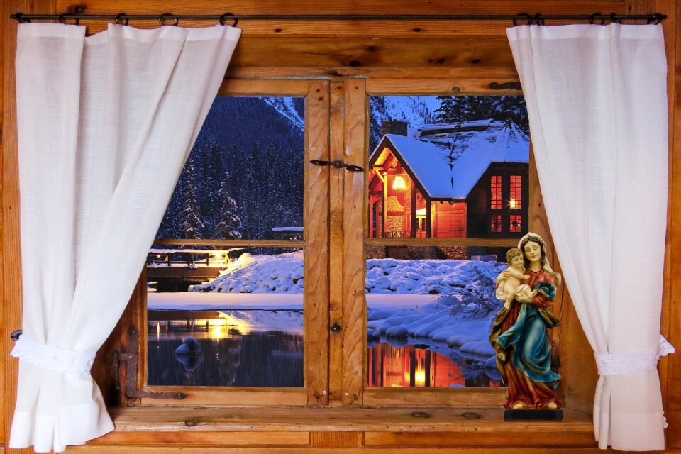 Curtain wooden windows casement