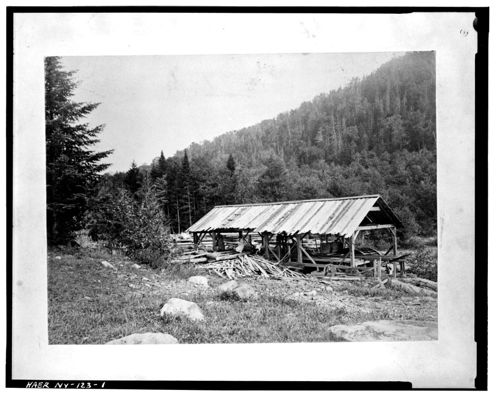 1. Photocopied June 1978. SAWMILL AT UPPER WORKS, WITH BREAST WHEEL. PERHAPS DATES TO 1830'S. VIEW TAKEN CA. 1890'S. SO - LOC - hhh.ny0915.photos.116606p