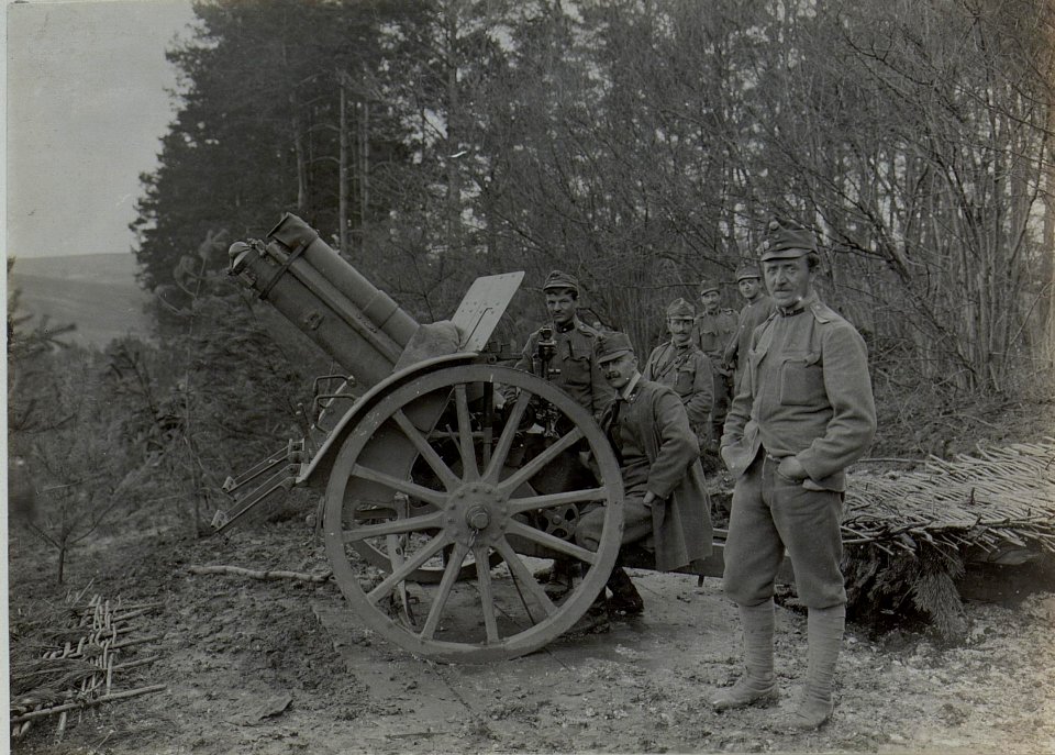10 cm Geschütz der dritten Batterie des Feldhaubitzenregiments .25 (BildID 15442867)