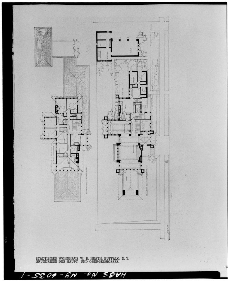 1. PLATE ^79, 'GRUNDRISS DES HAUPT UND OBERGESCHOSSES' FLOOR PLANS FOR MAIN AND UPPER FLOORS - W. R. Heath House, 76 So - LOC - hhh.ny0914.photos.116292p