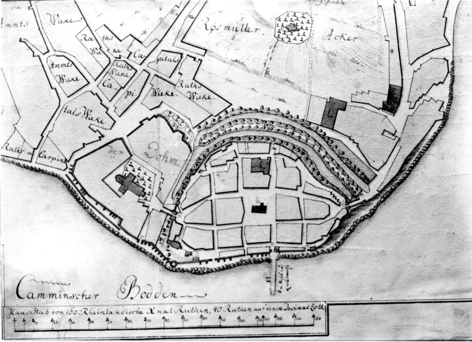 10 Kamień Pomorski - Fragment planu miasta z I poł. XVIII wieku