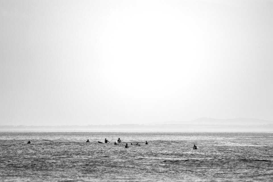 Waves nature black and white
