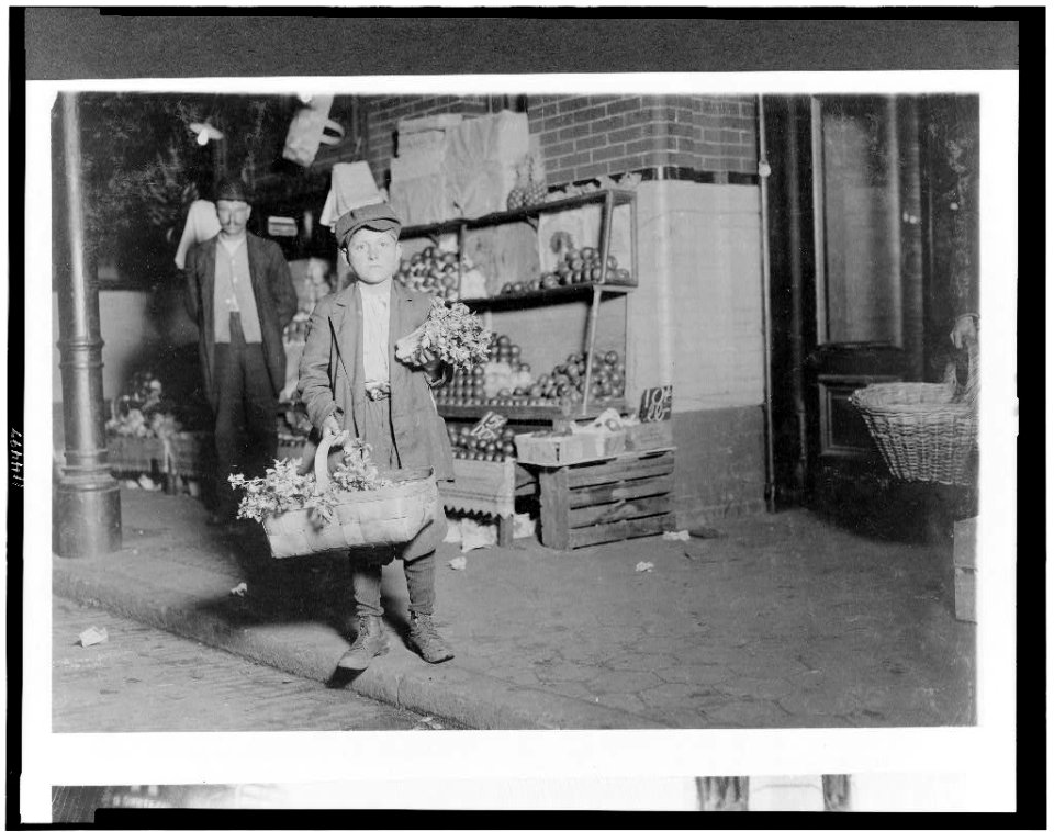 10-30 P.M. At Center Market. 11 yr. old Celery Vendor Gus Strateges, 212 Jackson Hall Alley. He sold until 11 P.M. and was out again Sunday morning selling papers ana gum. Has been in this LOC cph.3c14497