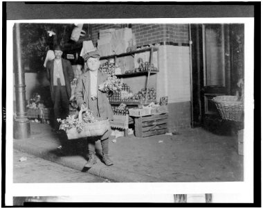 10-30 P.M. At Center Market. 11 yr. old Celery Vendor Gus Strateges, 212 Jackson Hall Alley. He sold until 11 P.M. and was out again Sunday morning selling papers ana gum. Has been in this LOC cph.3c14497 photo