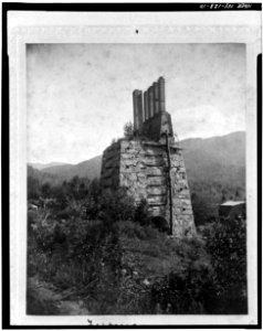 10. Photocopied June 1978. STACK AT THE 'NEW'FURNACE, CA. 1900. SOURCE UNKNOWN. OBTAINED FROM TAHAWUS CLUB. - Adirondac - LOC - hhh.ny0915.photos.116615p