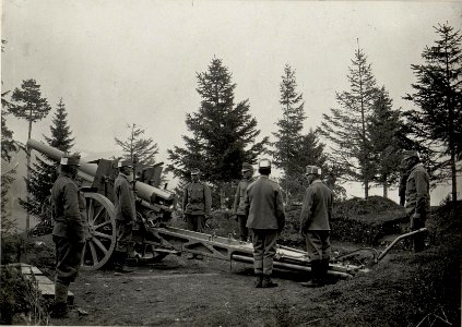 10.4 cm Kanone auf Vielgereuth. Aufgenommen am 13. Mai 1916. (BildID 15534105)