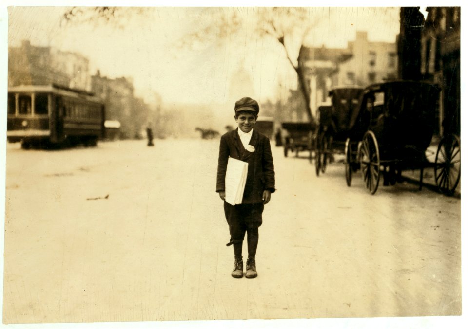 10 yr. old news-boy selling during school hours, but he said that he only goes to school in the afternoons. The half-day system makes it very hard to check up truants, but a good many of the LOC nclc.03772