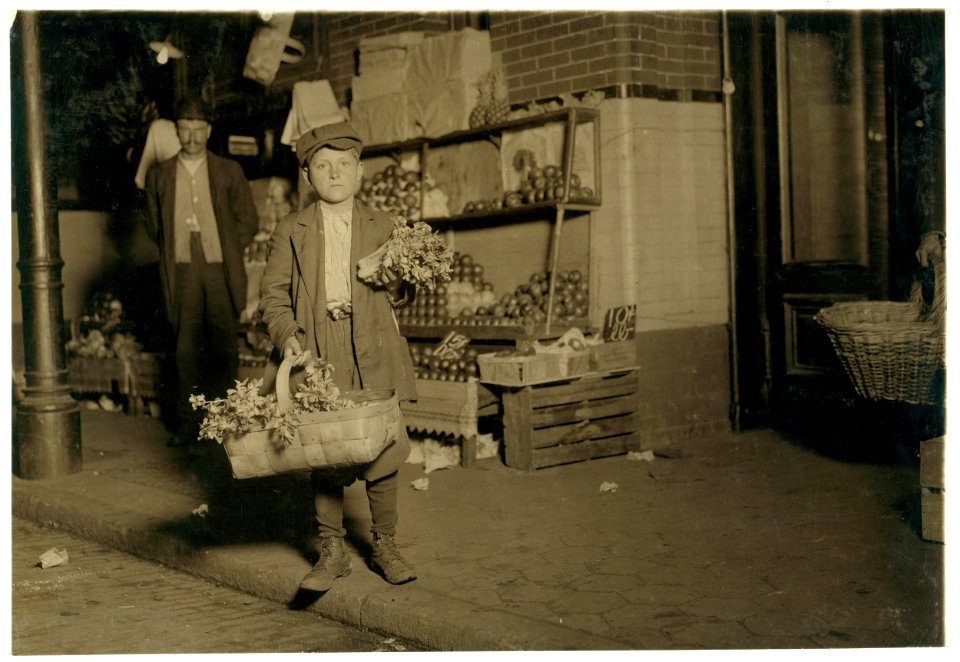 10-30 P.M. At Center Market. 11 yr. old Celery Vendor Gus Strateges, 212 Jackson Hall Alley. He sold until 11 P.M. and was out again Sunday morning selling papers ana gum. Has been in this LOC cph.3c14497