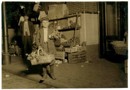 10-30 P.M. At Center Market. 11 yr. old Celery Vendor Gus Strateges, 212 Jackson Hall Alley. He sold until 11 P.M. and was out again Sunday morning selling papers ana gum. Has been in this LOC cph.3c14497 photo
