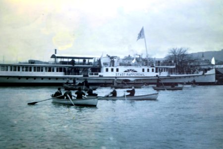 100 Jahre Dampfschiff 'Stadt Rapperswil' - Tag der offenen Dampfschiff-Türe am Bürkliplatz - Innenansicht - Historische Photographie Jungfernfahrt DS Rapperswil Wollishofen 2014-04-25 14-54-05