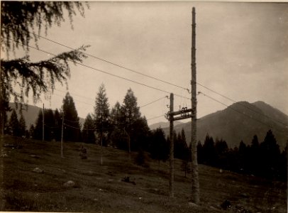 10.000 Volt Streckenschalter Speikalpe mit Abzweigung nach Gagau. Aufgenommen am 24. Mai 1916. (BildID 15475517)