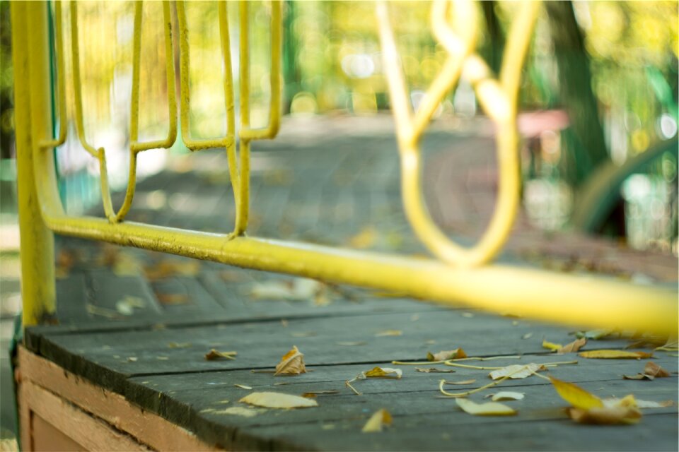 Yellow railing wood