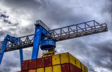 Stacked container terminal container handling