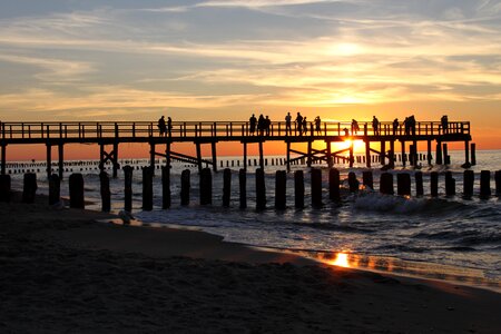 Pier dawn beach photo