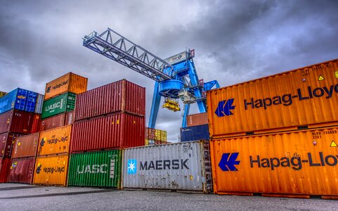 Stacked container terminal container handling