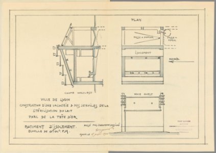 1140WP-100 Plan construction Vacherie Tête d'Or - Tony Garnier - 15 janvier 1906