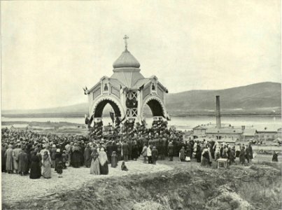 117 Молебен при закладке моста через р Енисей (cropped)