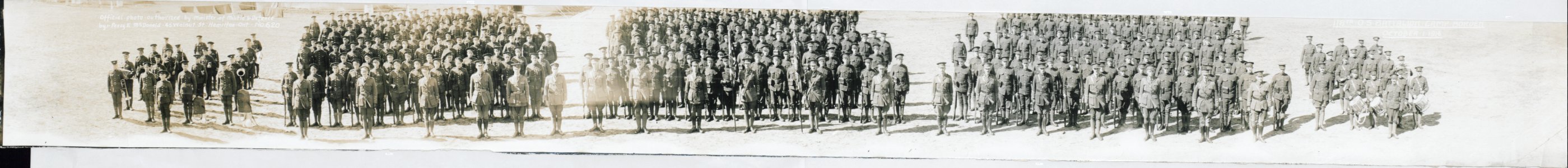 118th O.S. Battalion, Camp Borden, October 1, 1916. No. 620 (HS85-10-32564) original