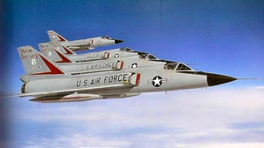 119th Fighter-Interceptor Squadron F-106 Delta Dart Four-Ship Formation